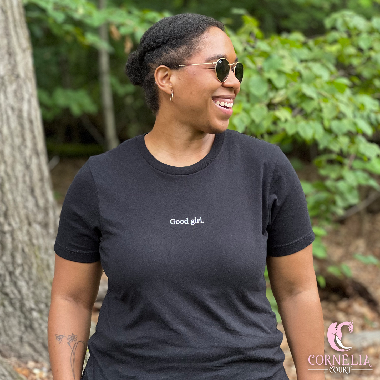 'Good Girl' Embroidered Short Sleeve Tee