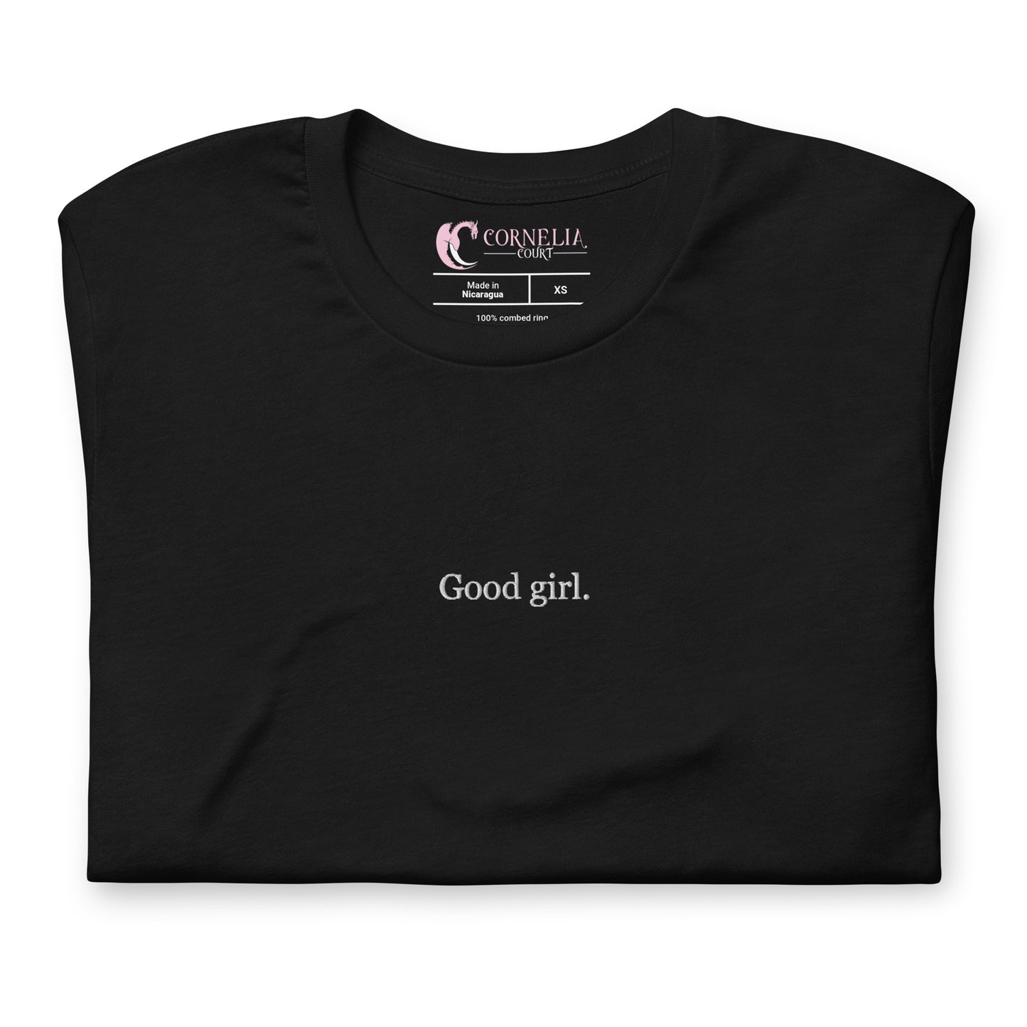 'Good Girl' Embroidered Short Sleeve Tee