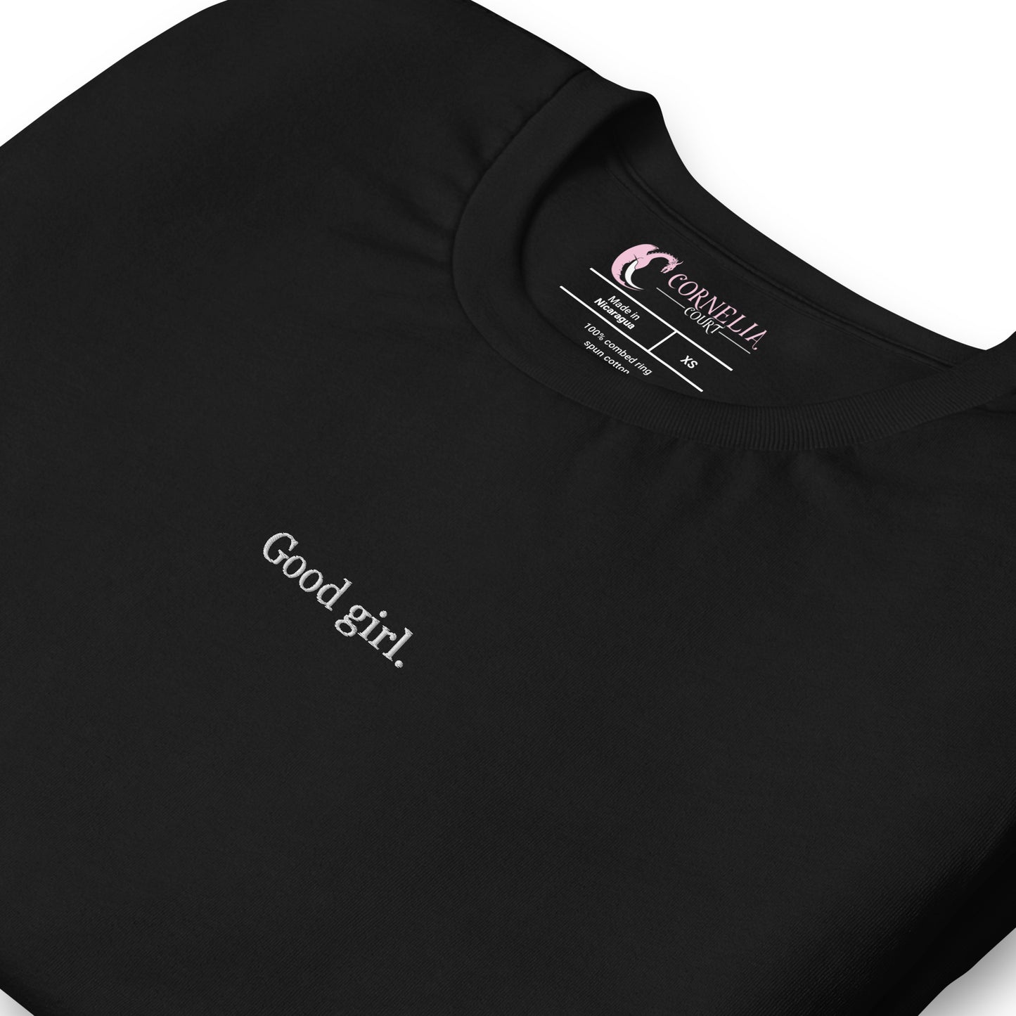 'Good Girl' Embroidered Short Sleeve Tee