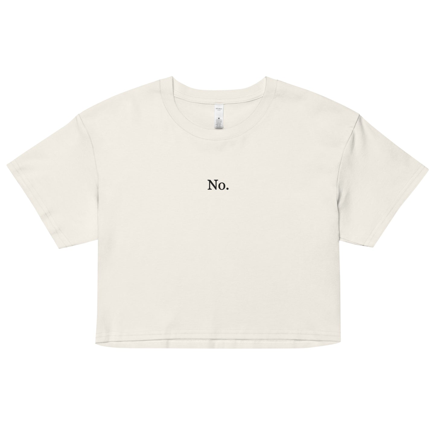 No Embroidered Crop Tee