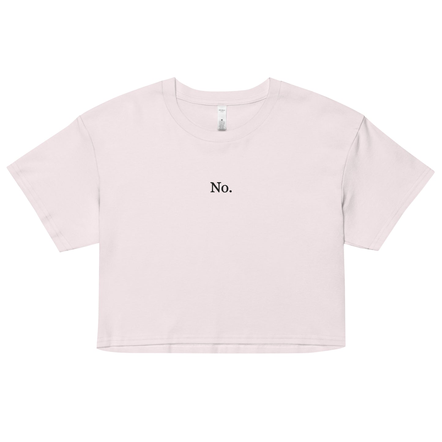 No Embroidered Crop Tee