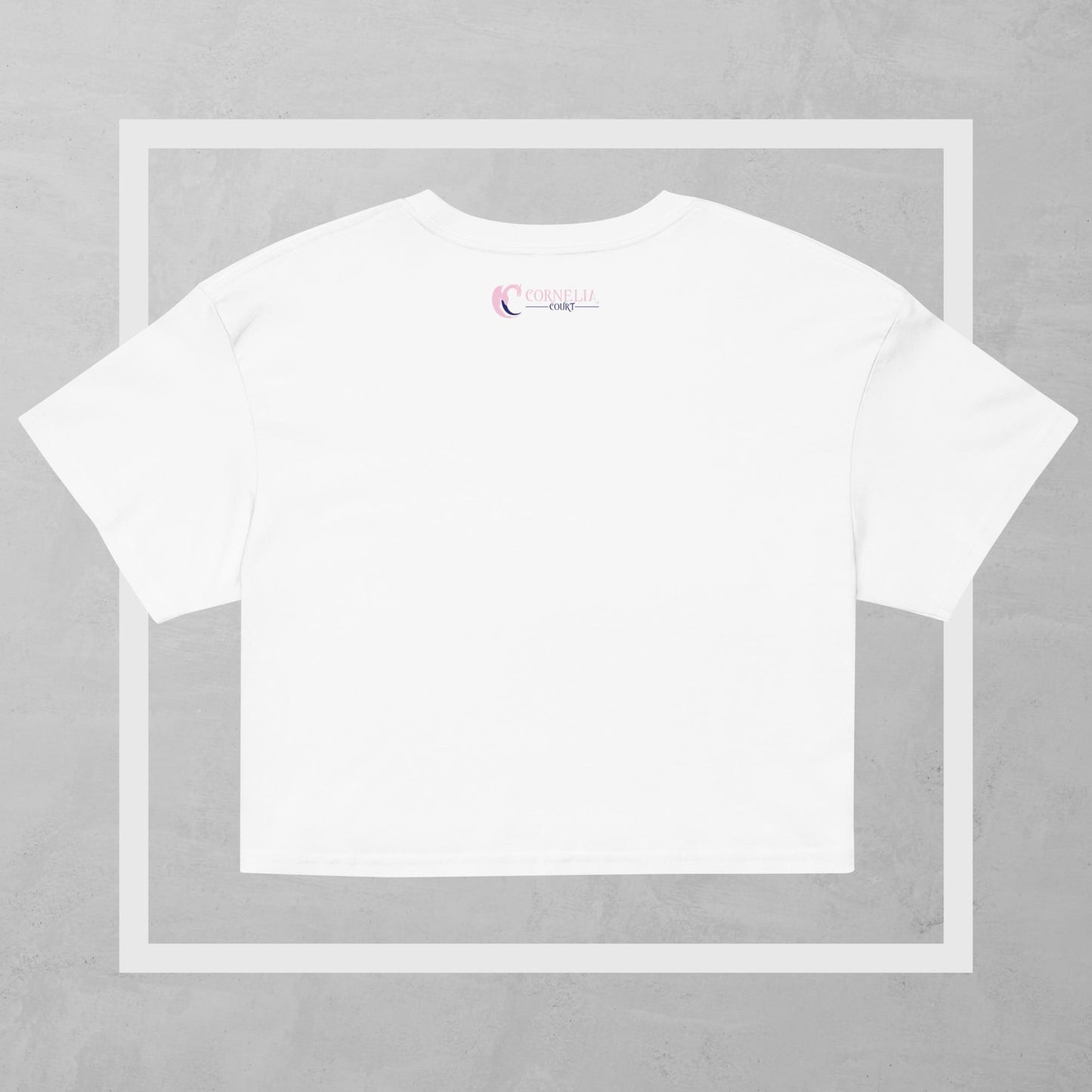 'No' Embroidered Crop Tee